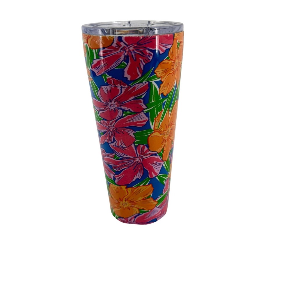 Vineyard Vines x Corkcicle 24oz Insulated Tumbler Tropical Floral Blue Pink